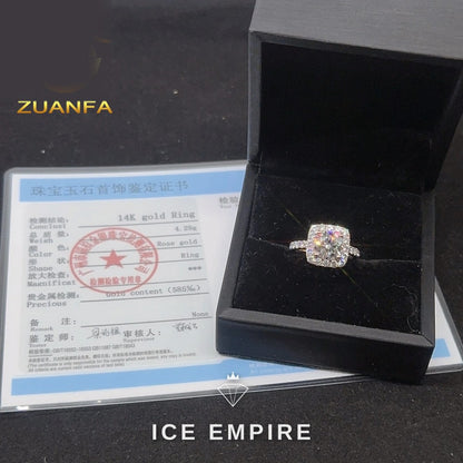 Iced Out Rose Gold Moissanite Wedding Band