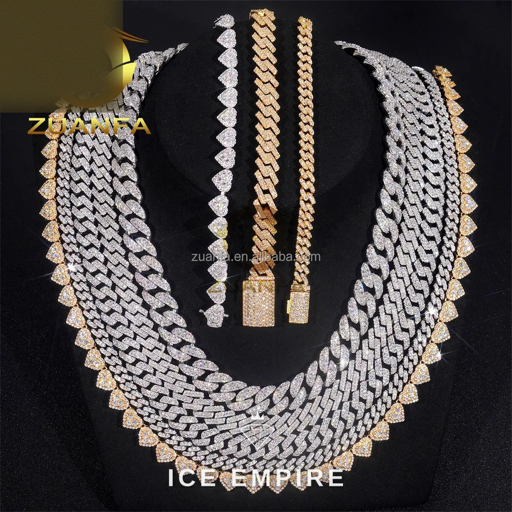 Iced Out Rose Gold Plated Moissanite Cuban Chain