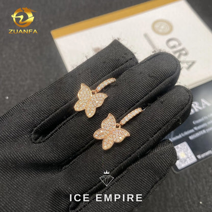 Iced Out 925 Silver Moissanite Hoop Earrings
