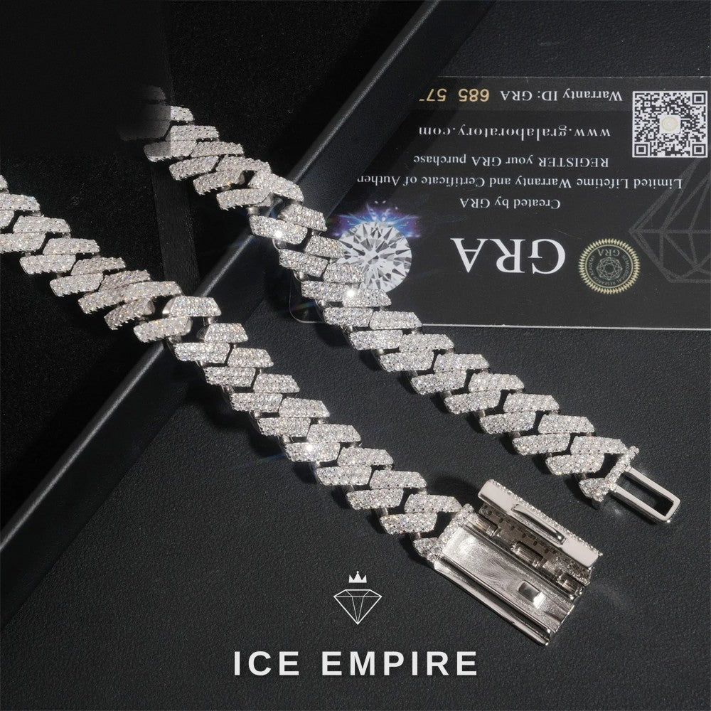 Iced Out Rose Gold Plated Moissanite Cuban Chain