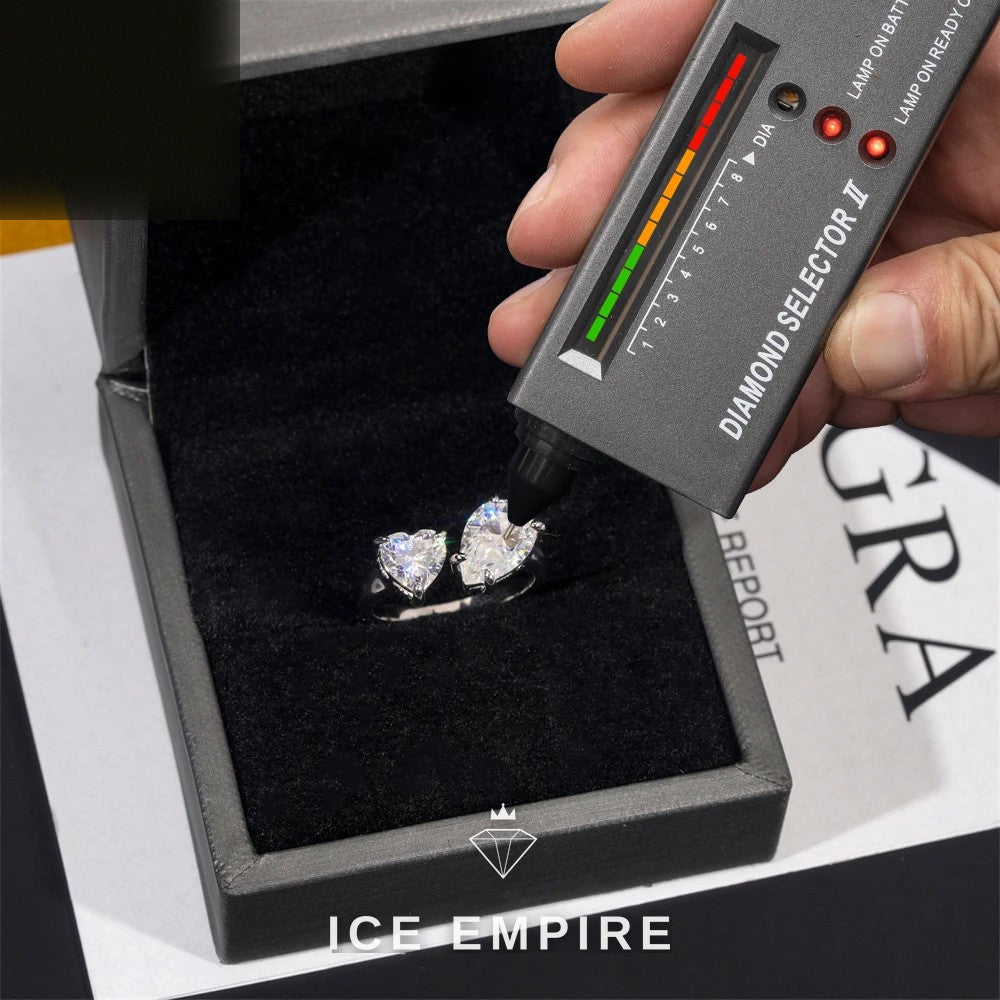 Iced Out Heart Gold Plated Moissanite Engagement Ring