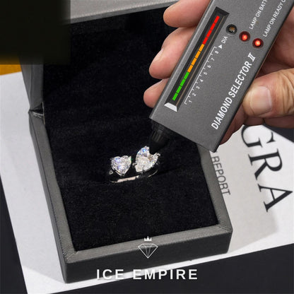 Iced Out Heart Gold Plated Moissanite Engagement Ring