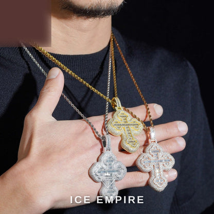 Iced Out Cross 925 Silver Moissanite Pendant