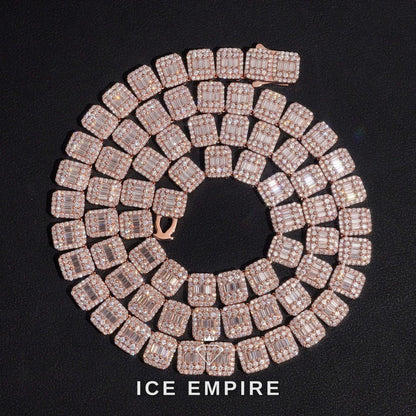 Iced Out Rose Gold Plated Moissanite Cuban Chain