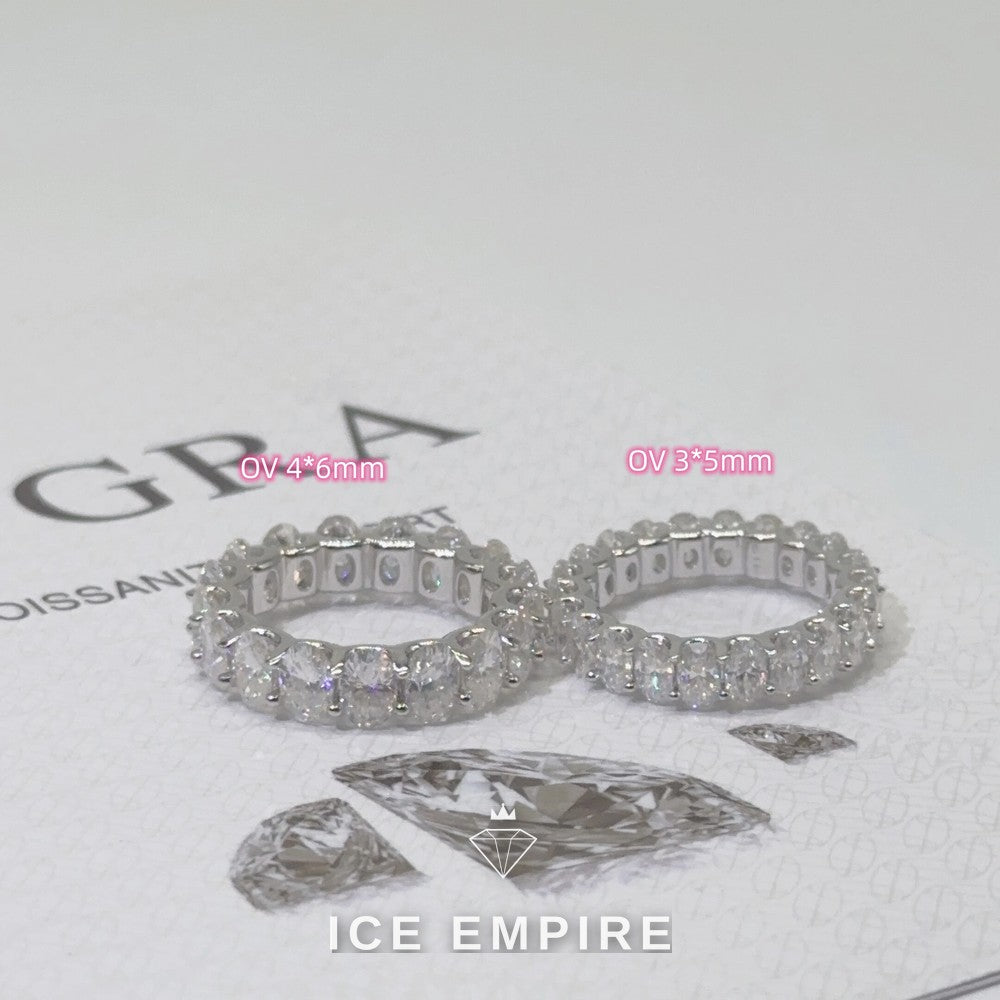 Iced Out Gold Plated Moissanite Wedding Band
