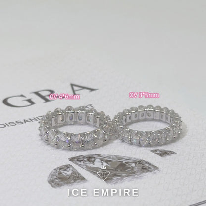 Iced Out Gold Plated Moissanite Wedding Band