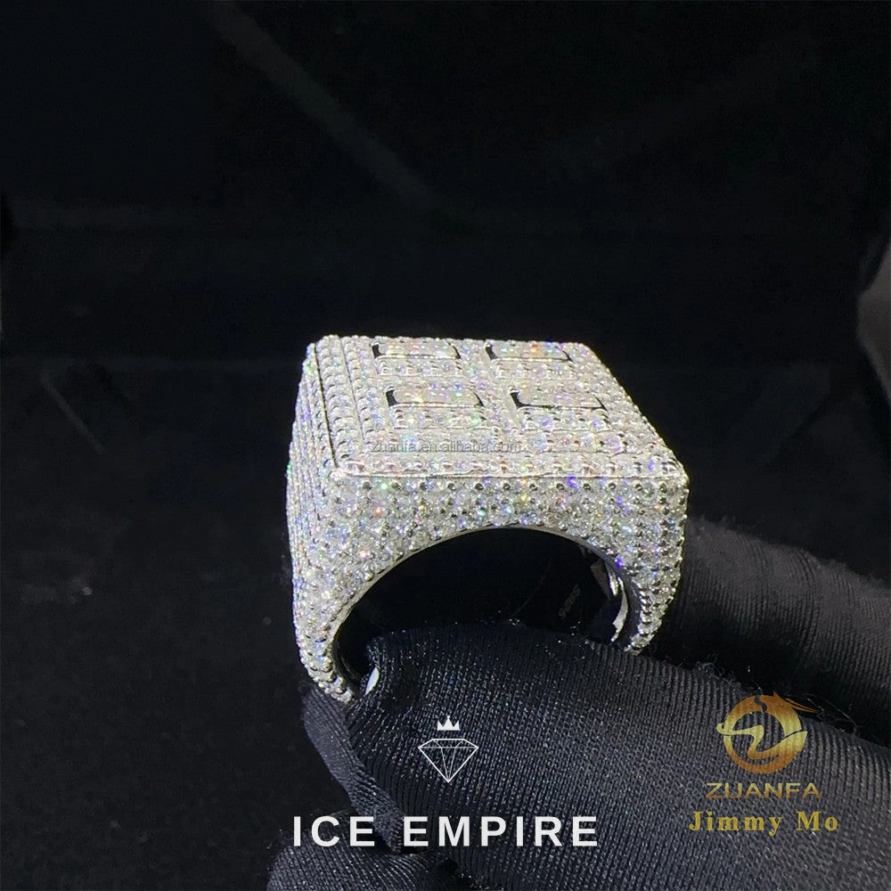 Iced Out 925 Silver Moissanite Ring