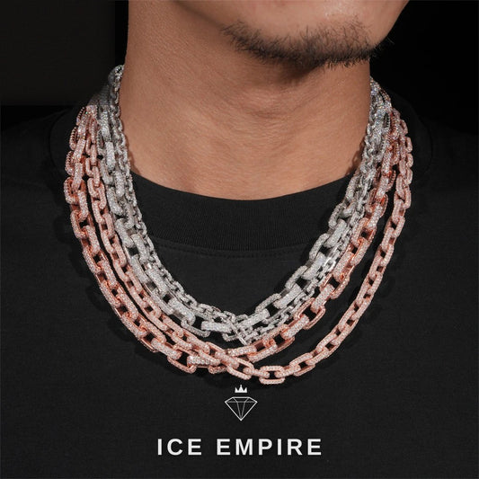 Iced Out Rose Gold Plated Moissanite Cuban Chain
