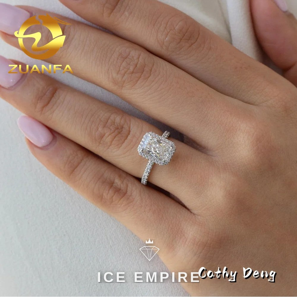Iced Out 10K Gold Lab Grown Diamond Engagement Ring