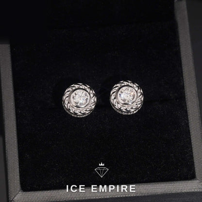 Iced Out 925 Silver Moissanite Stud Earrings