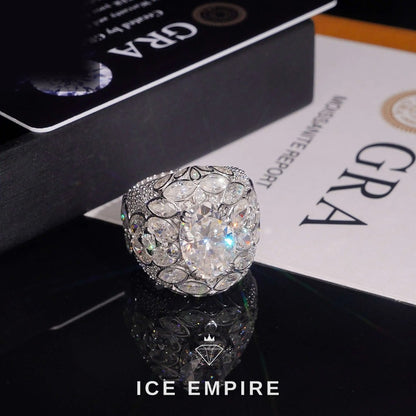 Iced Out 925 Silver Moissanite Ring