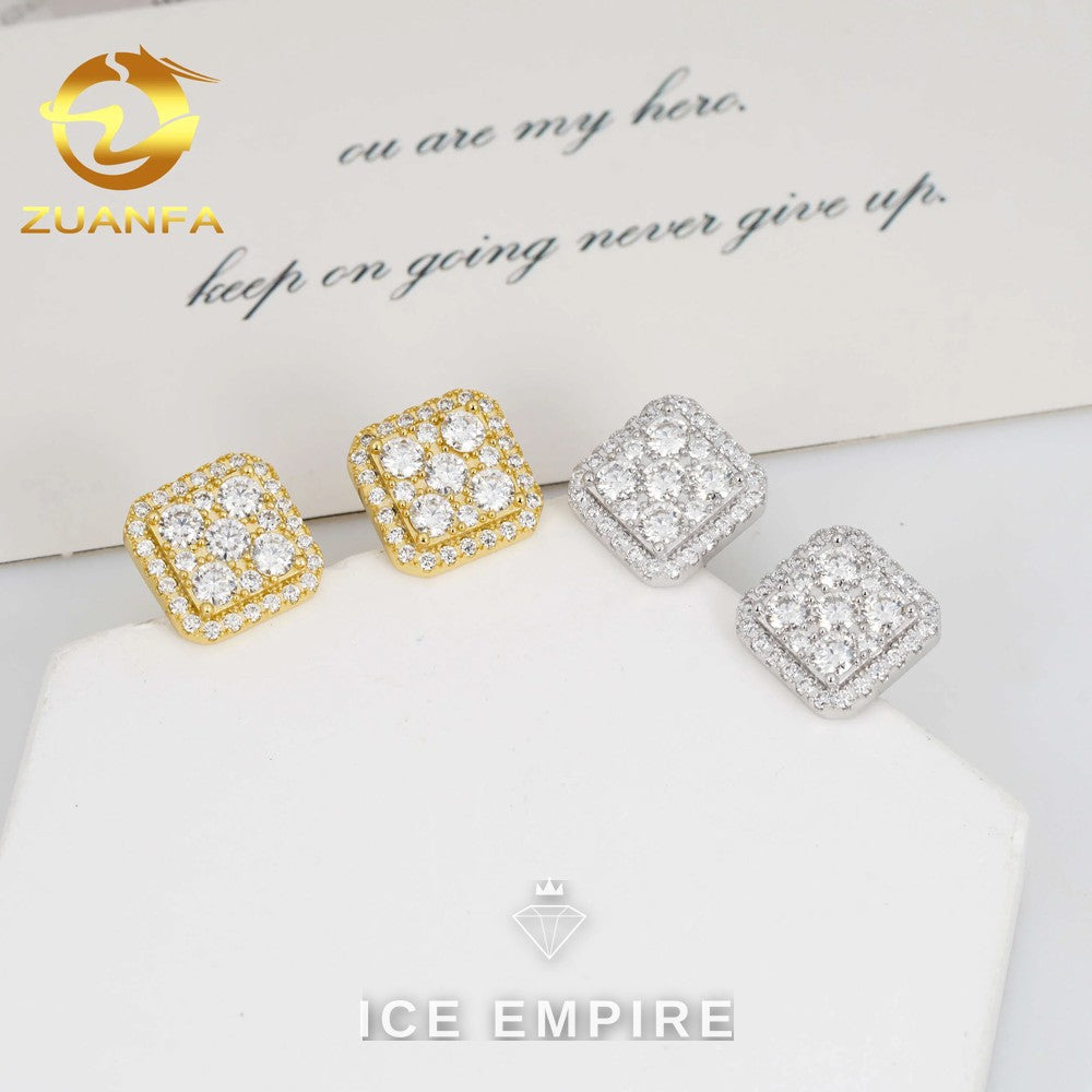 Iced Out Gold Plated Moissanite Earrings