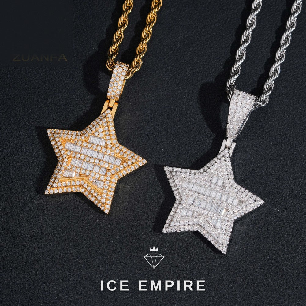 Iced Out Rose Gold Plated Moissanite Pendant