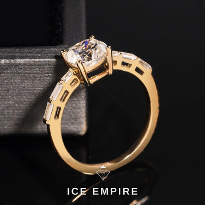 Iced Out 10K Gold Moissanite Wedding Band