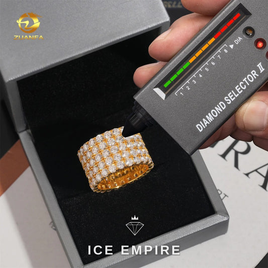 Iced Out Gold Plated Moissanite Ring