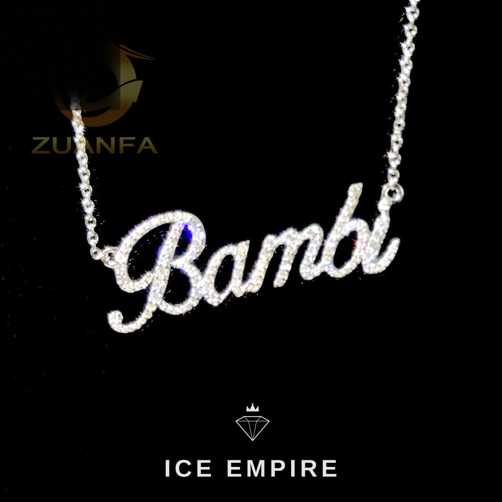 Iced Out Baguette Rose Gold Plated Moissanite Pendant