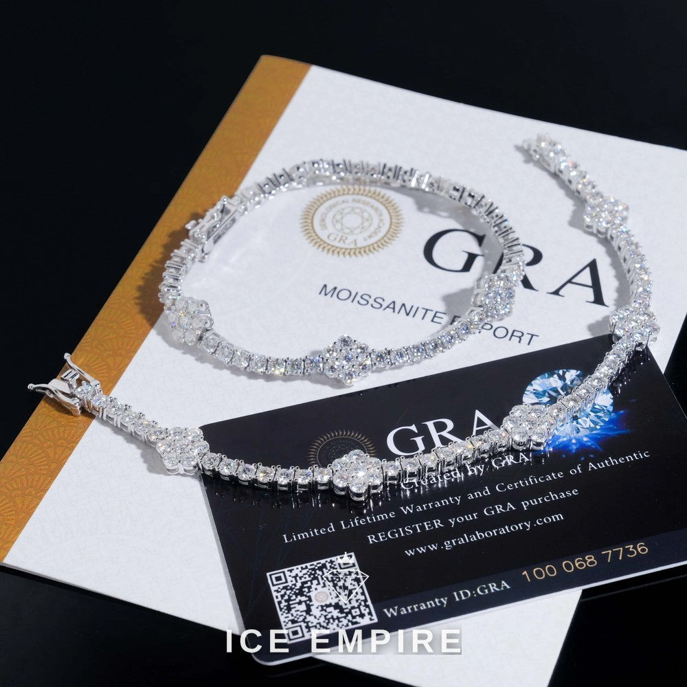 Iced Out 925 Silver Moissanite Tennis Chain