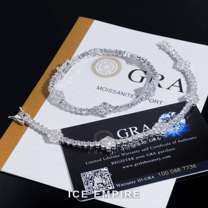 Iced Out 925 Silver Moissanite Tennis Chain