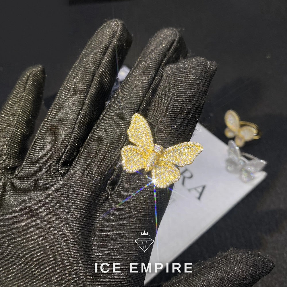 Iced Out Rose Gold Plated Moissanite Ring