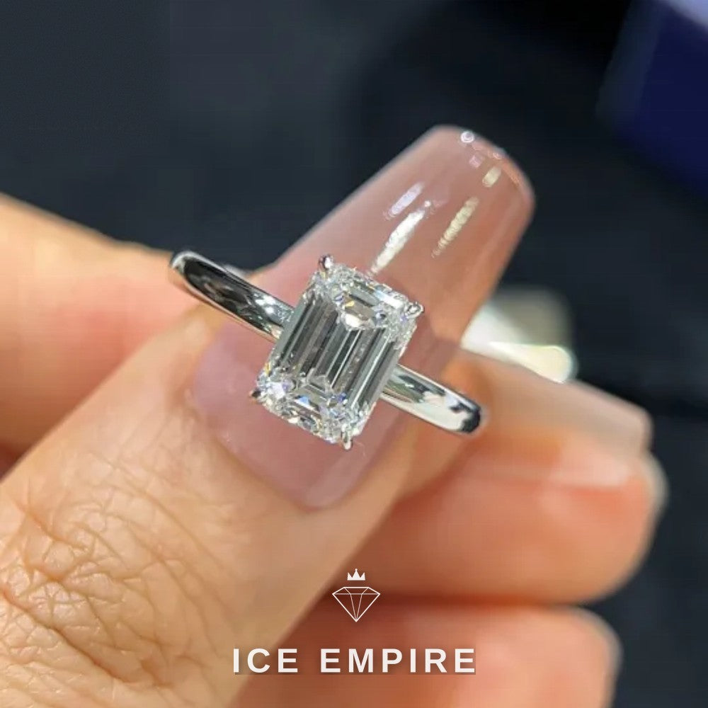 Iced Out 18K Gold Lab Grown Diamond Engagement Ring
