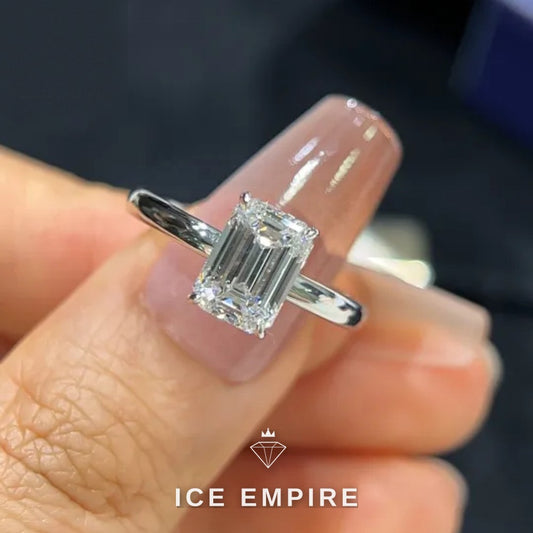 Iced Out 18K Gold Lab Grown Diamond Engagement Ring