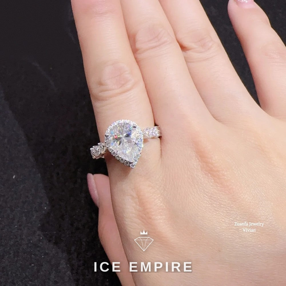 Iced Out 10K Gold Moissanite Ring