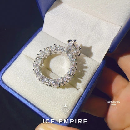 Iced Out 925 Silver Moissanite Ring