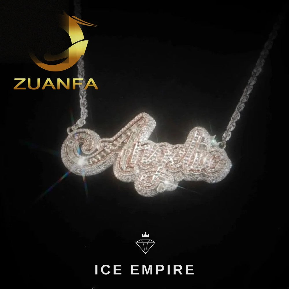 Iced Out Rose Gold Plated Moissanite Pendant