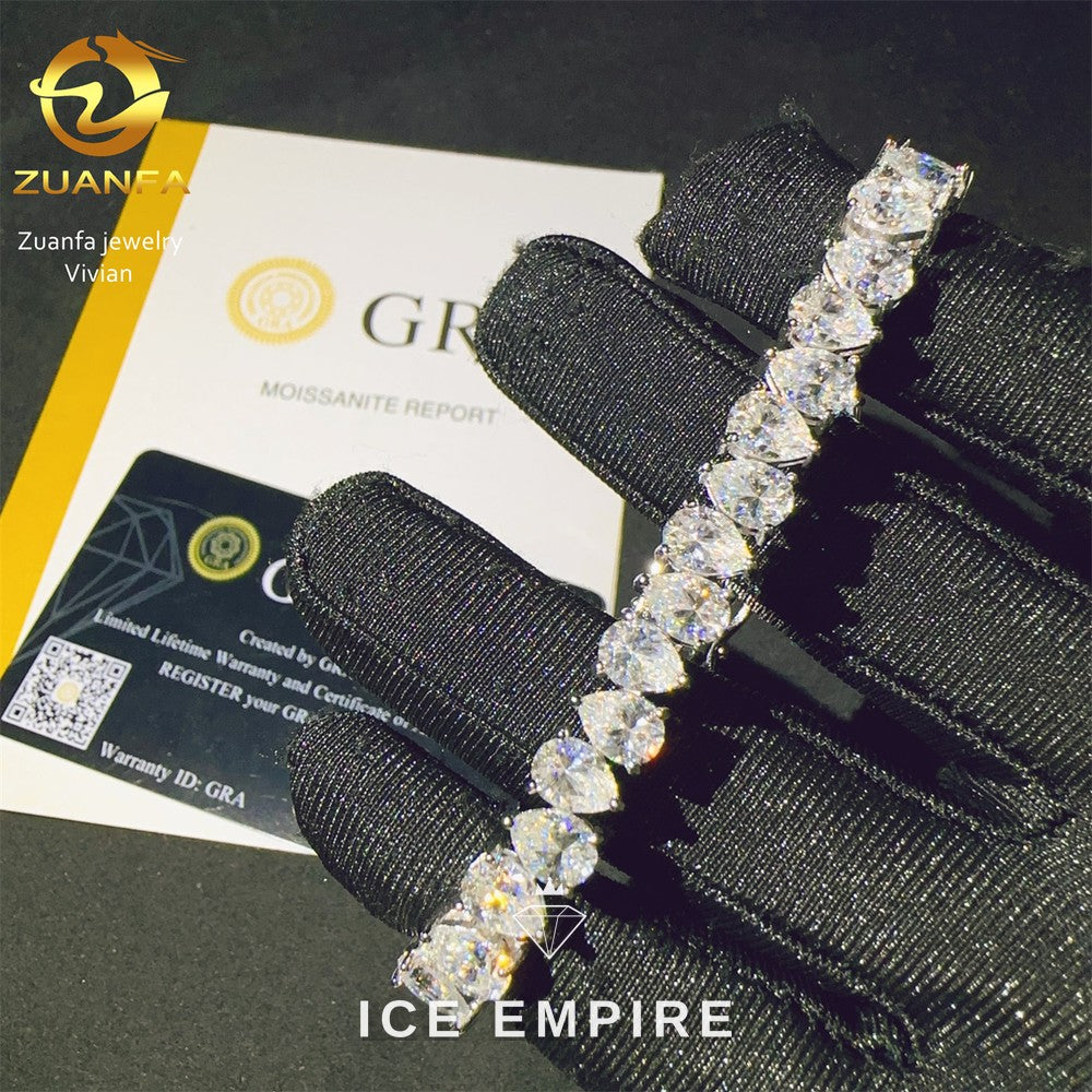Iced Out 925 Silver Moissanite Tennis Chain