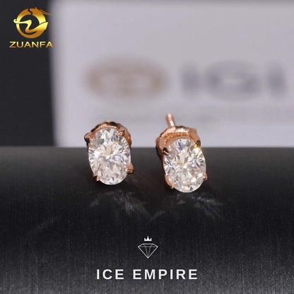 Iced Out 10K Gold Lab Grown Diamond Stud Earrings