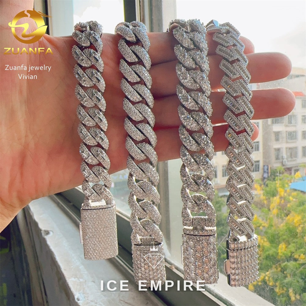 Iced Out Rose Gold Plated Moissanite Cuban Chain