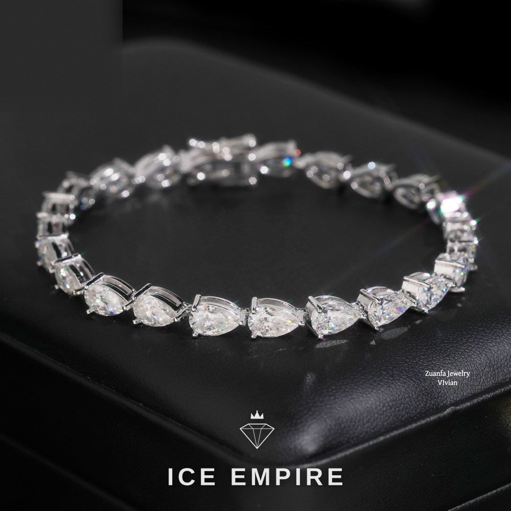Iced Out 925 Silver Moissanite Tennis Bracelet
