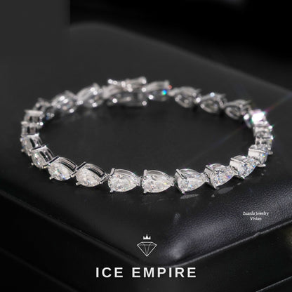 Iced Out 925 Silver Moissanite Tennis Bracelet