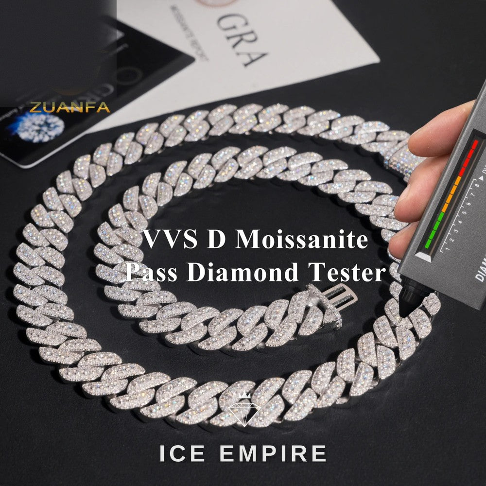 Iced Out Rose Gold Plated Moissanite Cuban Chain