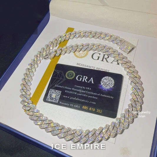 Iced Out Rose Gold Plated Moissanite Cuban Chain