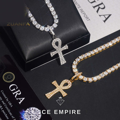 Iced Out Cross 925 Silver Moissanite Pendant