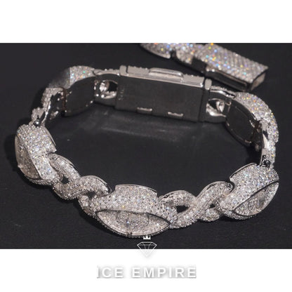 Iced Out 925 Silver Moissanite Cuban Chain