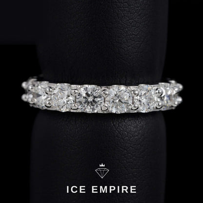 Iced Out 925 Silver Lab Grown Diamond Wedding Band