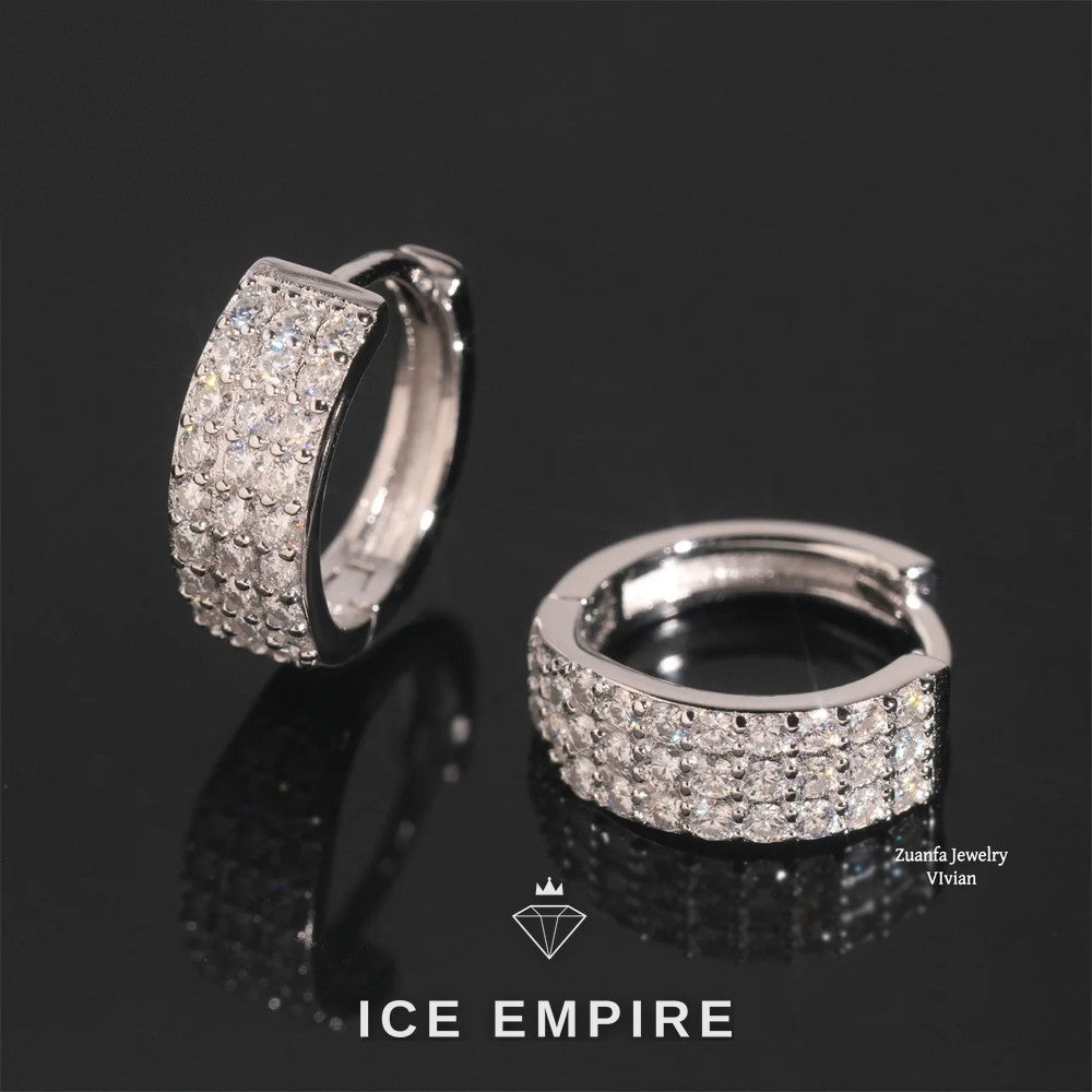 Iced Out 925 Silver Moissanite Earrings