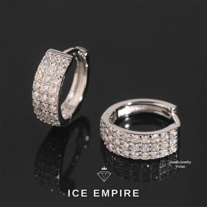 Iced Out 925 Silver Moissanite Earrings