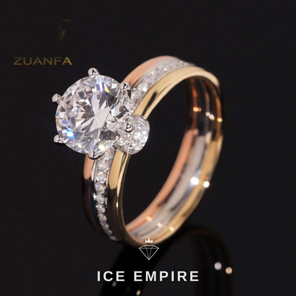 Iced Out 18K Gold Lab Grown Diamond Wedding Band