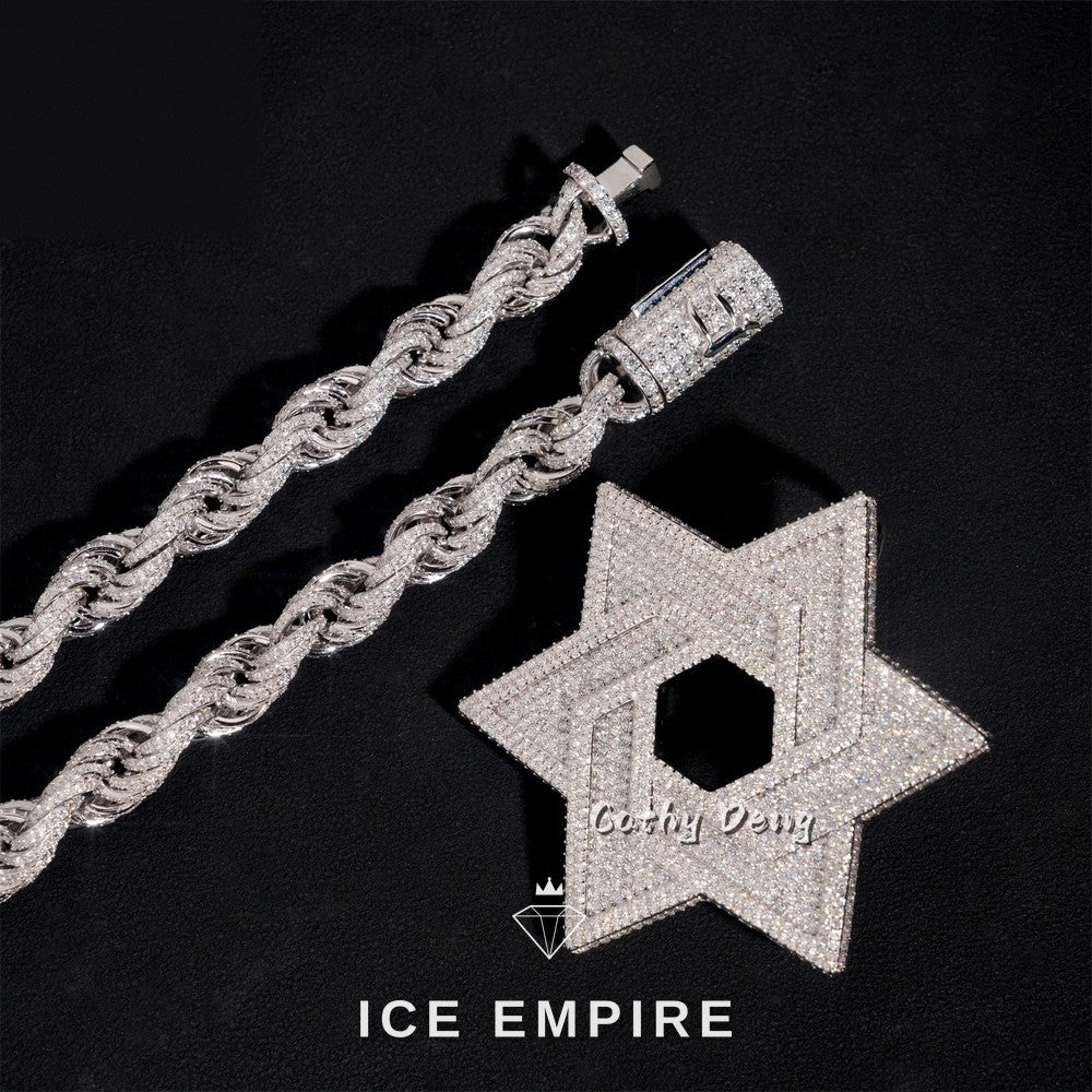Iced Out Baguette Rose Gold Plated Pendant