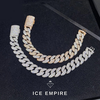 Iced Out 925 Silver Moissanite Cuban Chain