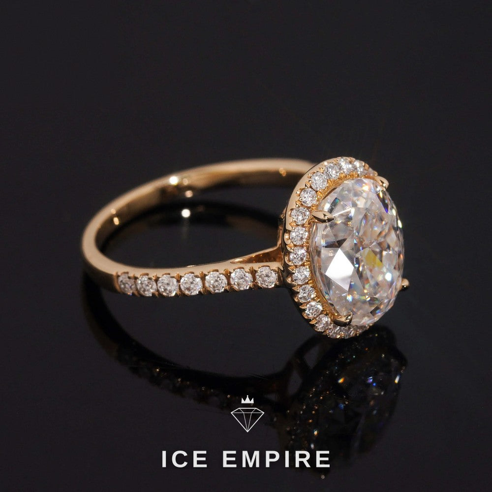 Iced Out 14K Gold Moissanite Wedding Band