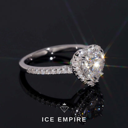 Iced Out Heart Gold Plated Moissanite Engagement Ring
