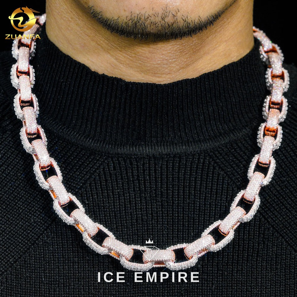 Iced Out Rose Gold Plated Moissanite Cuban Chain