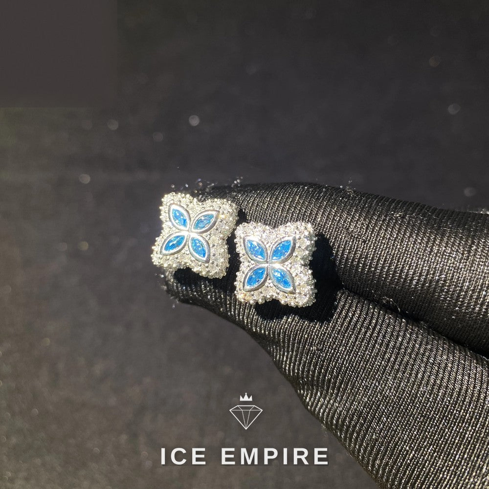 Iced Out 925 Silver Moissanite Earrings
