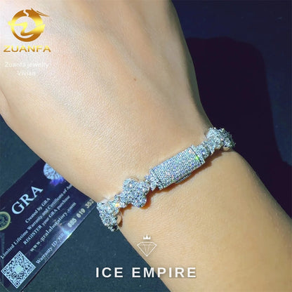 Iced Out 925 Silver Moissanite Cuban Chain