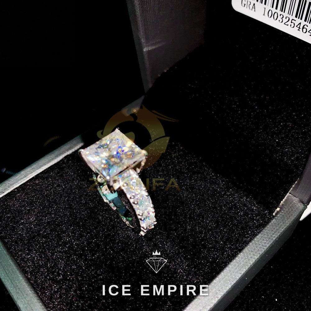 Iced Out Rose Gold Plated Moissanite Engagement Ring