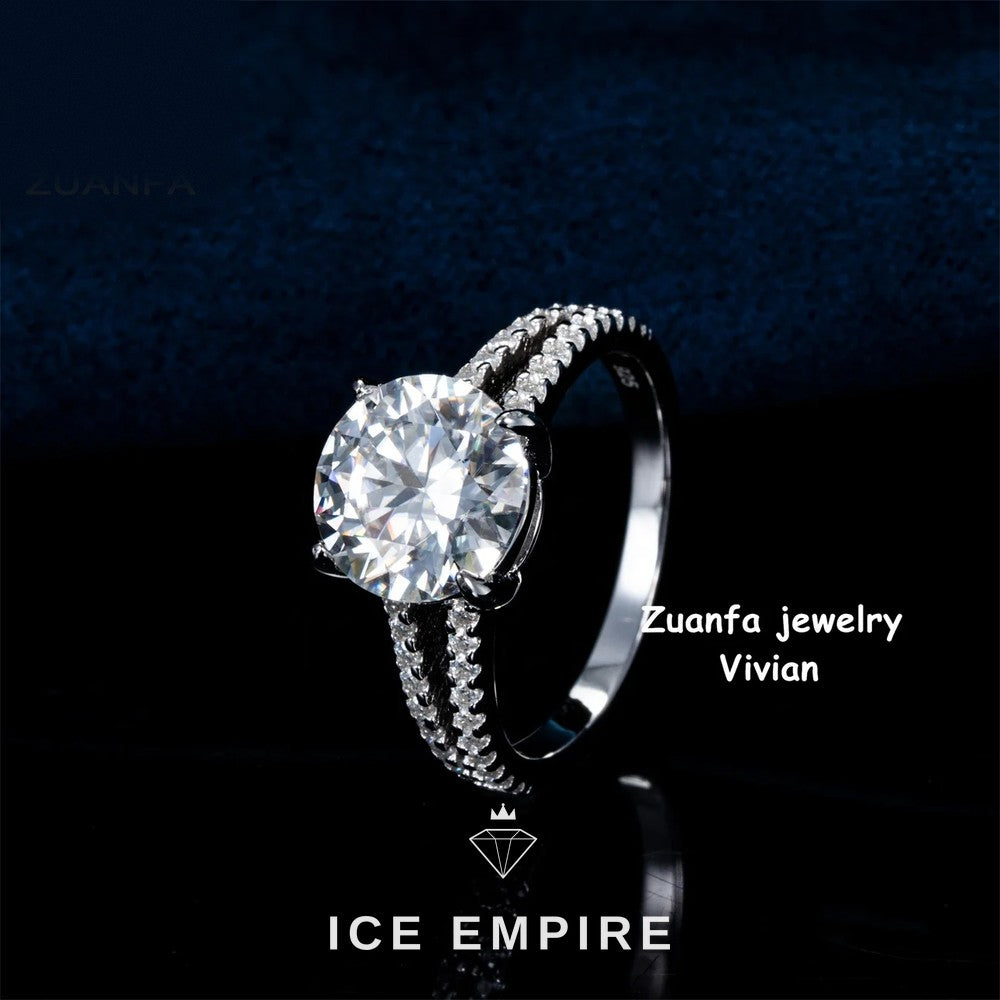 Iced Out 925 Silver Moissanite Ring